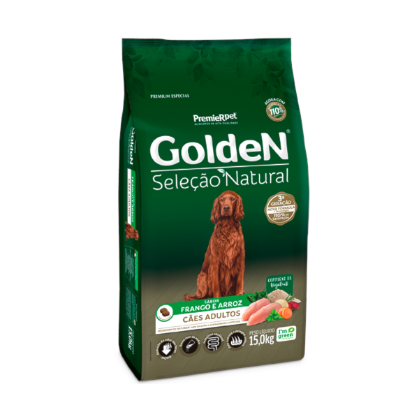 Ração Golden Seleção Natural Frango e Arroz Cães Adultos - Golden Ração Golden Seleção Natural Frango e Arroz Cães Adultos - Golden