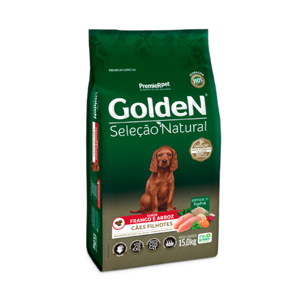 Ração Golden Seleção Natural Frango e Arroz Cães Filhotes - Golden Ração Golden Seleção Natural Frango e Arroz Cães Filhotes - Golden