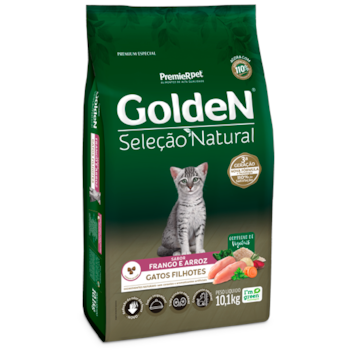 Ração Golden Seleção Natural Frango e Arroz Gatos Filhotes - Premier