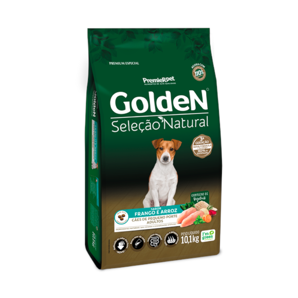 Ração Golden Seleção Natural Frango e Arroz Raças Pequenas Cães Adultos - Golden Ração Golden Seleção Natural Frango e Arroz Raças Pequenas Cães Adultos - Golden