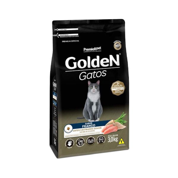 Ração Golden Senior Gatos Idosos Castrados - Golden