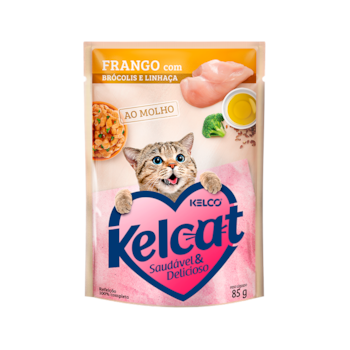 Ração Kelcat Sachê Frango, Brócolis e Linhaça - Gatos Adultos Ração Kelcat Sachê Frango, Brócolis e Linhaça - Gatos Adultos