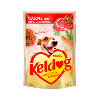 Ração Keldog Sachê Carne, Ervilha e Cenoura - Cães Adultos