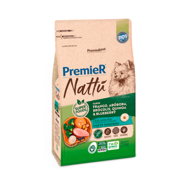 Ração Nattu Cães Adultos Pequenos Abóbora Ração Nattu Cães Adultos Pequenos Abóbora