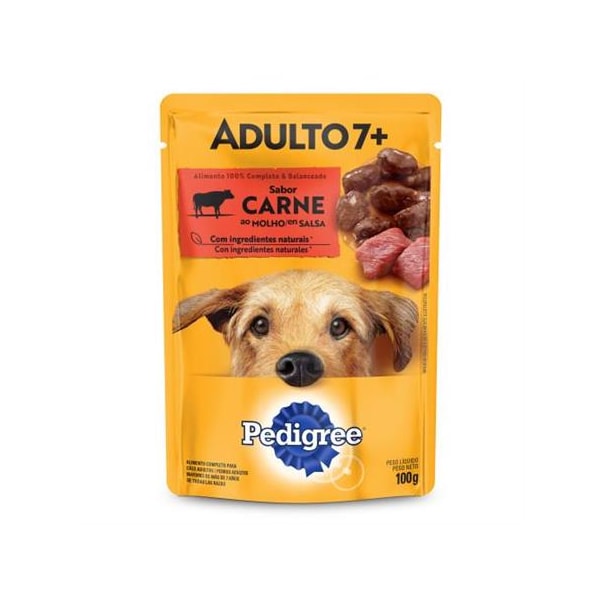 Ração Pedigree Sachê Carne ao Molho 7+ - Cães Idosos Ração Pedigree Sachê Carne ao Molho 7+ - Cães Idosos