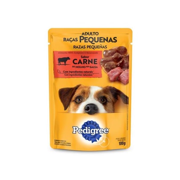 Ração Pedigree Sachê Carne ao Molho Raças Pequenas - Cães Adultos Ração Pedigree Sachê Carne ao Molho Raças Pequenas - Cães Adultos