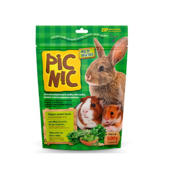 Ração Pic Nic Roedores - Folhas Verdes 500g Ração Pic Nic Roedores - Folhas Verdes 500g