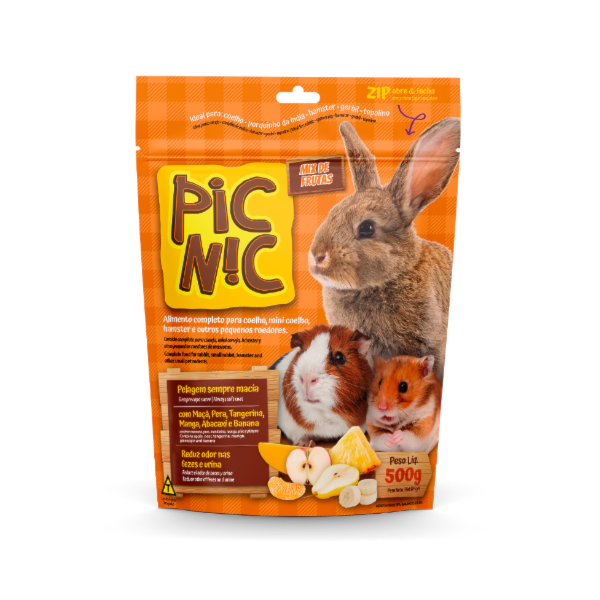 Ração Pic Nic Roedores - Frutas 500g Ração Pic Nic Roedores - Frutas 500g