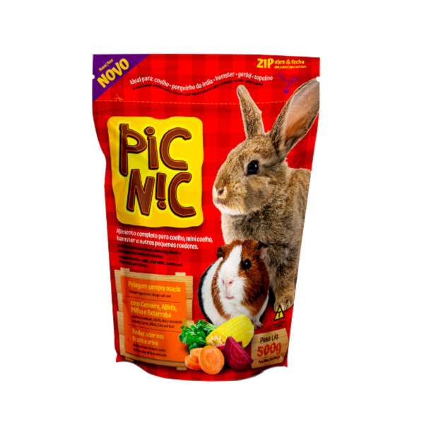 Ração Pic Nic Roedores - Vegetais 500g Ração Pic Nic Roedores - Vegetais 500g