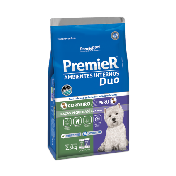 Ração Premier Ambientes Internos Duii Cordeiro e Peru Cães Adultos - Premier Ração Premier Ambientes Internos Duii Cordeiro e Peru Cães Adultos - Premier