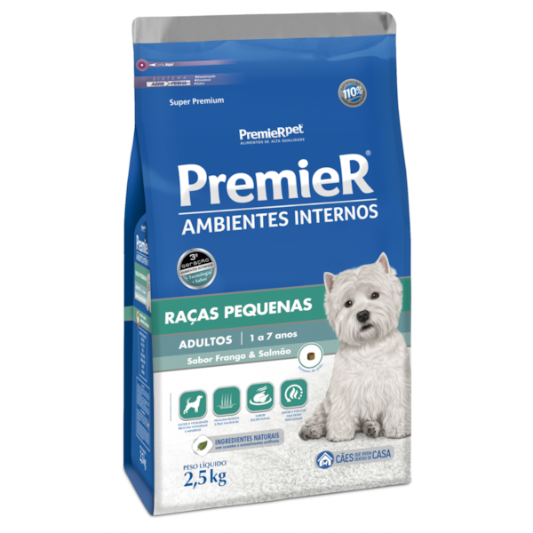 Ração Premier Ambientes Internos Frango e Salmão Cães Adultos - Premier Ração Premier Ambientes Internos Frango e Salmão Cães Adultos - Premier