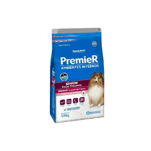 Ração Premier Ambientes Internos Frango e Salmão Cães Idosos(Sênior) - Premier Ração Premier Ambientes Internos Frango e Salmão Cães Idosos(Sênior) - Premier