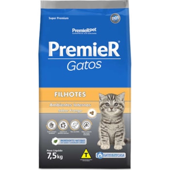 Ração Premier Ambientes Internos Frango Gatos Filhotes - Premier