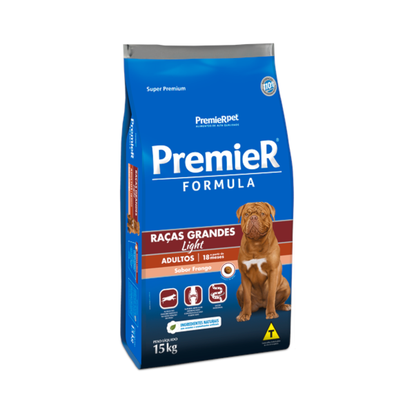 Ração Premier Formula Light Raças Grandes Frango Cães Adultos - Premier Ração Premier Formula Light Raças Grandes Frango Cães Adultos - Premier