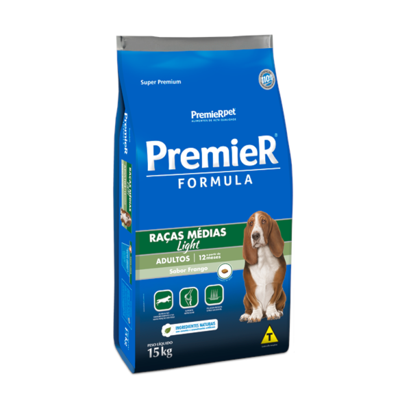 Ração Premier Formula Light Raças Médias Frango Cães Adultos - Premier Ração Premier Formula Light Raças Médias Frango Cães Adultos - Premier