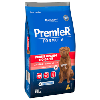 Ração Premier Formula Raças Grande/Gigantes Carne /Adulto 15kg - Premier- Ração Premier Formula Raças Grande/Gigantes Carne /Adulto 15kg - Premier-
