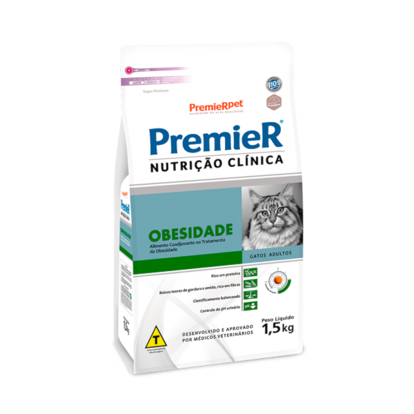 Ração Premier Nutrição Clínica Obesidade Gatos Adultos - Premier Ração Premier Nutrição Clínica Obesidade Gatos Adultos - Premier