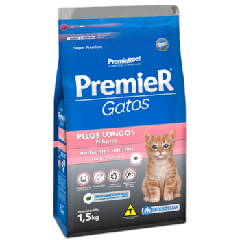 Ração Premier Pelos Longos Salmão Gatos Filhotes - Premier Ração Premier Pelos Longos Salmão Gatos Filhotes - Premier