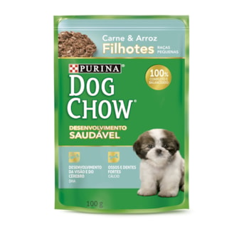 Ração Purina Dog Chow Sachê Carne e Arroz Raças Pequenas - Cães Filhotes