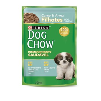 Ração Purina Dog Chow Sachê Carne e Arroz Raças Pequenas - Cães Filhotes