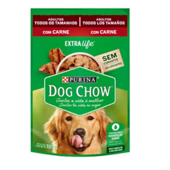Ração Purina Dog Chow Sachê Extra Life Carne Cães Adultos 100g - Purina Ração Purina Dog Chow Sachê Extra Life Carne Cães Adultos 100g - Purina
