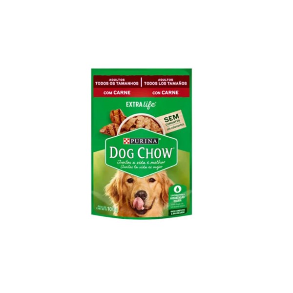 Ração Purina Dog Chow Sachê Extra Life Carne Cães Adultos 100g - Purina