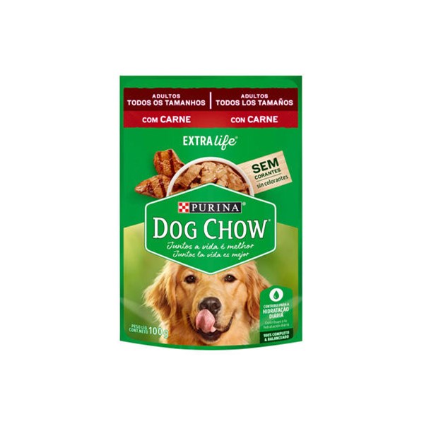 Ração Purina Dog Chow Sachê Extra Life Carne - Cães Adultos