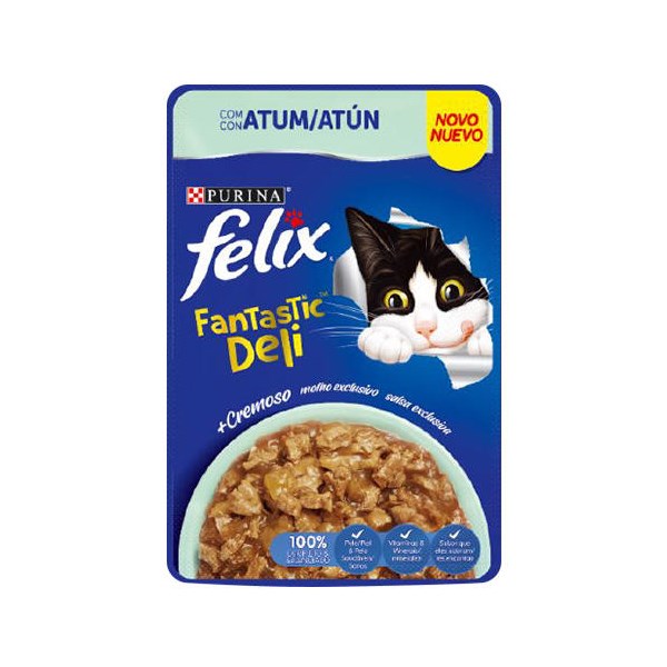 Ração Purina Felix Fantastic Deli Atum - Gatos Adultos
