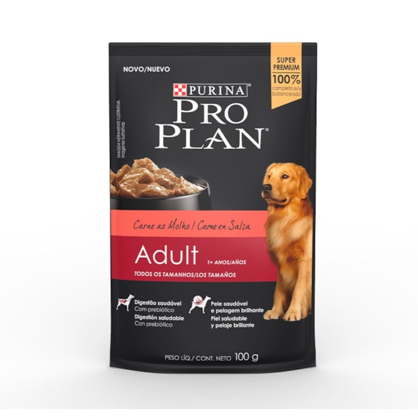 Ração Purina Pro Plan Sachê Carne - Cães Adultos Ração Purina Pro Plan Sachê Carne - Cães Adultos