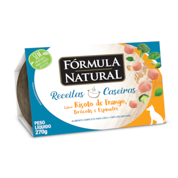 Ração Úmida Fórmula Natural Receitas Caseiras Cães Adultos Risoto de Frango, Brócolis e Espinafre