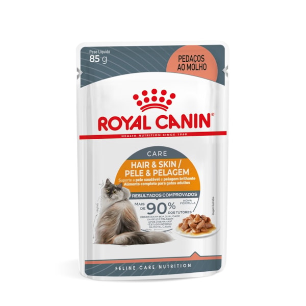Ração Úmida Royal Canin Sachê Hair & Skin para Gatos Adultos - 85 g Ração Úmida Royal Canin Sachê Hair & Skin para Gatos Adultos - 85 g