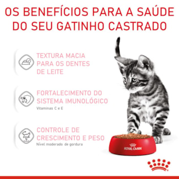 Ração Úmida Royal Canin Sachê Pedaços ao Molho para Gatos Filhotes Castrados de até 12 meses - 85 g