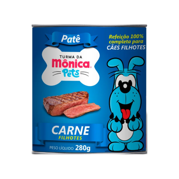 Ração Úmida Turma da Mônica Pets para Cães Patê Carne Filhotes 280g - Turma da Mônica Ração Úmida Turma da Mônica Pets para Cães Patê Carne Filhotes 280g - Turma da Mônica