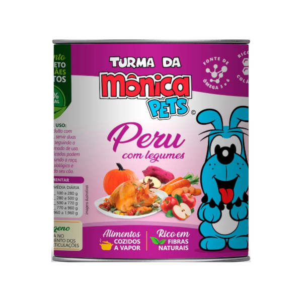 Ração Úmida Turma da Mônica Pets para Cães Peru com Legumes 280g - Turma da Mônica Ração Úmida Turma da Mônica Pets para Cães Peru com Legumes 280g - Turma da Mônica