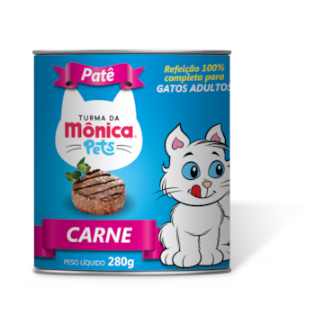 Ração Úmida Turma da Mônica Pets Patê para Gatos Adultos Sabor Carne 280 g - Turma da Mônica Ração Úmida Turma da Mônica Pets Patê para Gatos Adultos Sabor Carne 280 g - Turma da Mônica