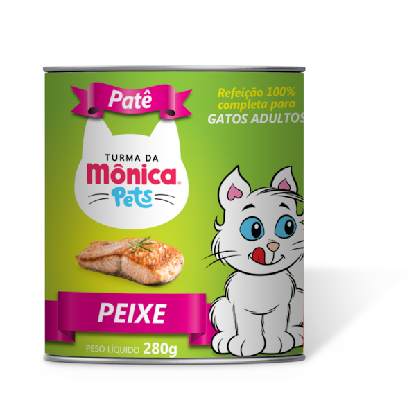 Ração Úmida Turma da Mônica Pets Patê para Gatos Adultos Sabor Peixe 280 g - Turma da Mônica Ração Úmida Turma da Mônica Pets Patê para Gatos Adultos Sabor Peixe 280 g - Turma da Mônica