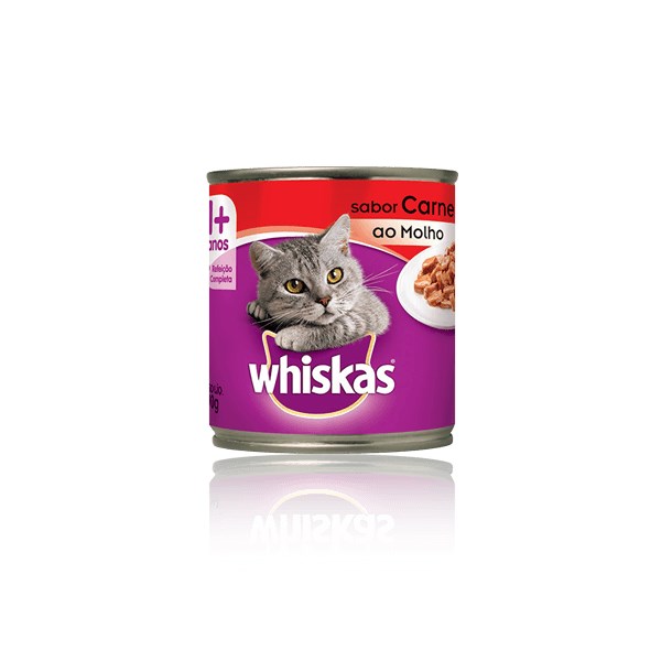 Ração Whiskas Lata Carne ao Molho - Gatos Adultos