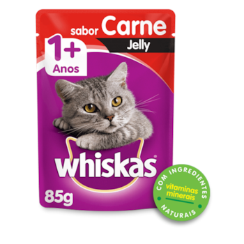 Ração Whiskas Sachê Carne Jelly - Gatos Adultos Ração Whiskas Sachê Carne Jelly - Gatos Adultos