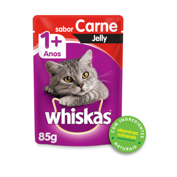 Ração Whiskas Sachê Carne Jelly - Gatos Adultos Ração Whiskas Sachê Carne Jelly - Gatos Adultos
