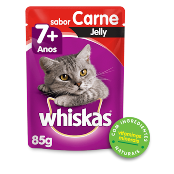 Ração Whiskas Sachê Carne Jelly - Gatos Sênior Ração Whiskas Sachê Carne Jelly - Gatos Sênior