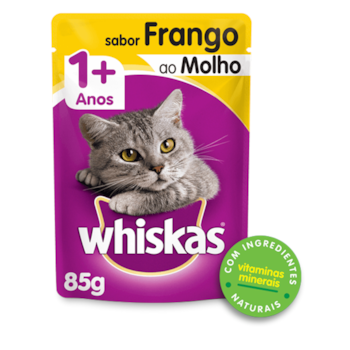 Ração Whiskas Sachê Frango ao Molho - Gatos Adultos Ração Whiskas Sachê Frango ao Molho - Gatos Adultos
