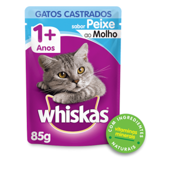 Ração Whiskas Sachê Peixe ao Molho - Gatos Adultos Castrados Ração Whiskas Sachê Peixe ao Molho - Gatos Adultos Castrados