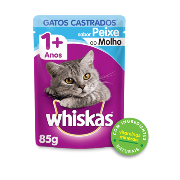 Ração Whiskas Sachê Peixe ao Molho - Gatos Adultos Castrados Ração Whiskas Sachê Peixe ao Molho - Gatos Adultos Castrados