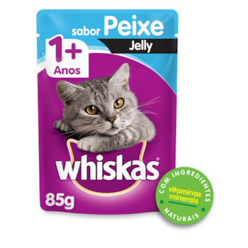 Ração Whiskas Sachê Peixe Jelly - Gatos Adultos Ração Whiskas Sachê Peixe Jelly - Gatos Adultos