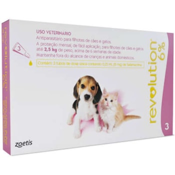 Revolution Combo C/3 Unidades Cães/Gatos até 2,5kg 15mg - Zoetis Revolution Combo C/3 Unidades Cães/Gatos até 2,5kg 15mg - Zoetis