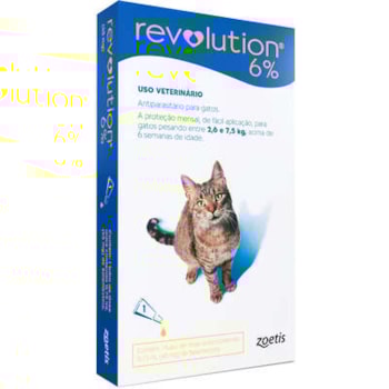 Revolution Gato 2,6 a 7,5kg Unidade - Zoetis Revolution Gato 2,6 a 7,5kg Unidade - Zoetis