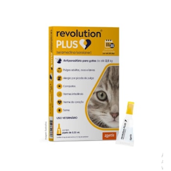 Revolution Plus gatos 1,25 a 2,5KG - 0,25ml - Zoetis