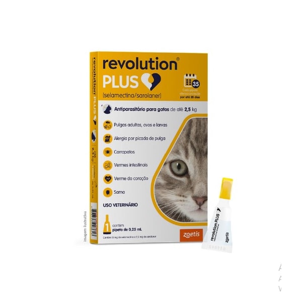 Revolution Plus gatos 1,25 a 2,5KG - 0,25ml - Zoetis