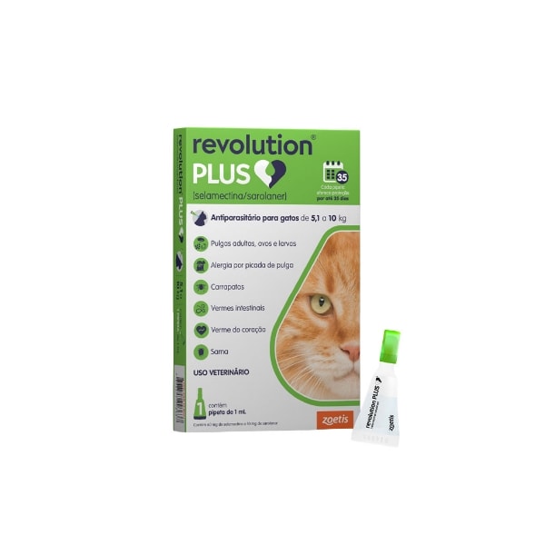 Revolution Plus gatos 5,1 a 10 KG - 1ml - Zoetis