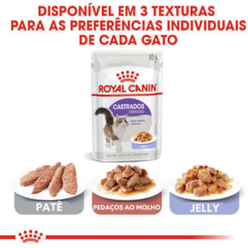 Royal Canin Gatos Sterilised/Castrados Sachê Pedaços ao Molho 85g - Royal Canin Royal Canin Gatos Sterilised/Castrados Sachê Pedaços ao Molho 85g - Royal Canin